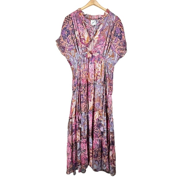 MISA LOS ANGELES Ilya Augusta Batik Tiered Ruffle Chiffon Midi Dress - Picture 5 of 15